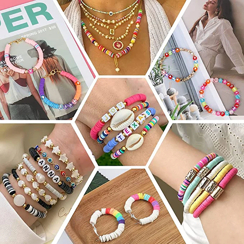 1Box Polymer Clay Acrylic CCB Beads Jewelry Making Kits Soft Pottery Spacer  ​Bead For Jewelry Making DIY Kids Bracelet Necklace