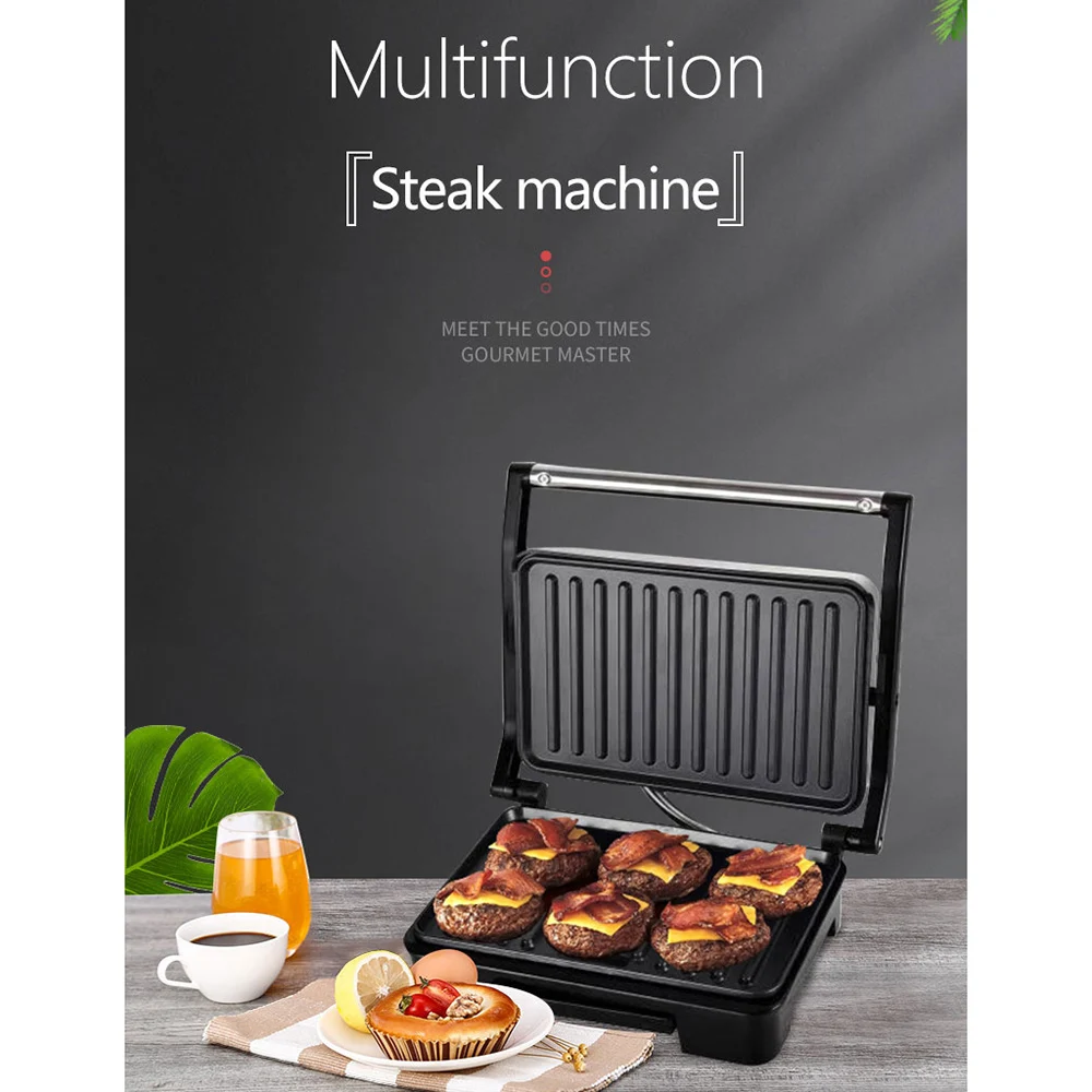 Description Picture 4 of itemHome Mini Steak Maker Burger Omelette Electric Sandwich Maker Non-stick Surface Grill Toaster Electric Breakfast Maker