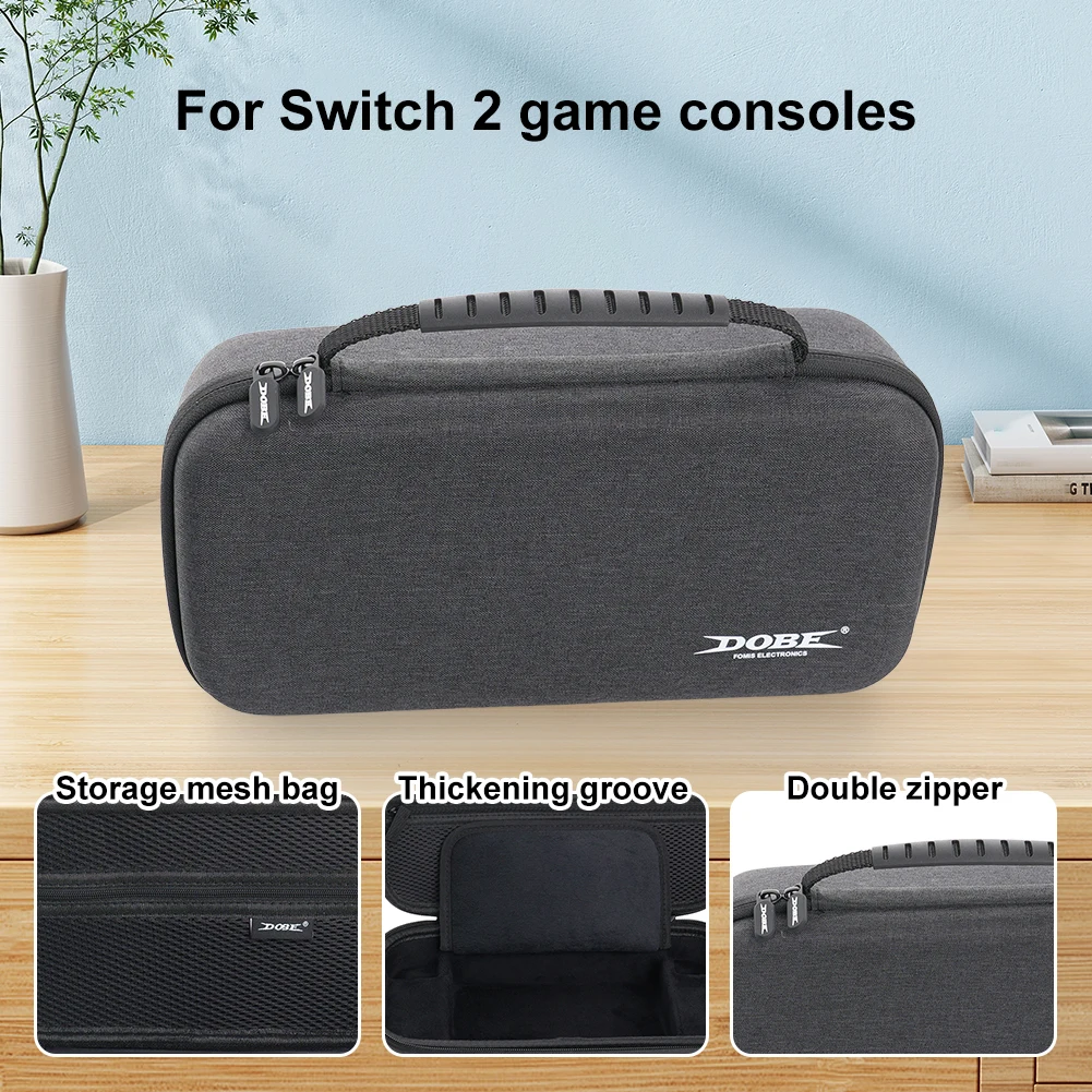 For Nintendo Switch 2 Travel Carrying Case with 8-Bit Game Cartridge Storage Box Portable Storage Bag for NS2 Game Console