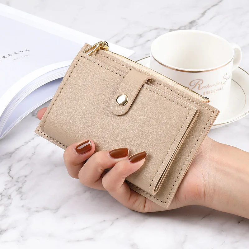 New Fashion Women's Wallet Short  Female Coin Purse with Zipper PU Leather Card Holder Cover Small Ladies Mini Clutch For Girl