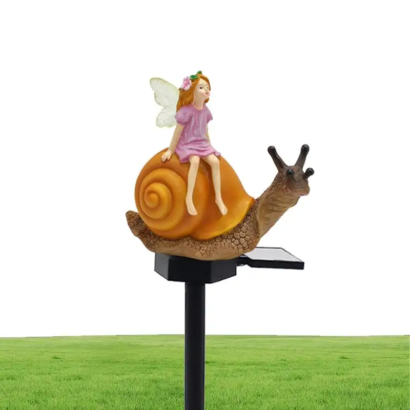 

Decorative Garden Stakes Garden Stake Lamp Fairy Snail Statue Solar Light Garden Stake Solar Pathway Lights Ornament Statue