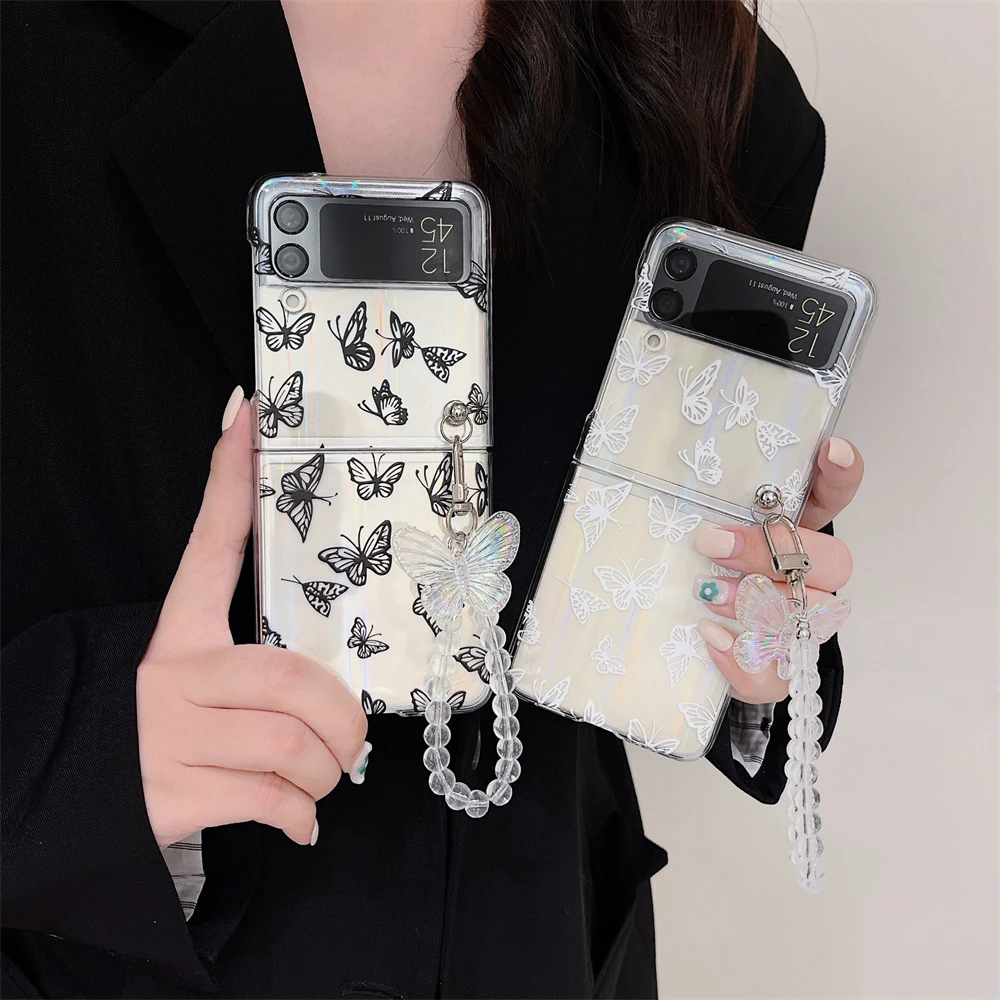 2022 New Hard PC Phone Capa Case For Samsung Galaxy Z Flip 3 5G Butterfly Funda Para Cover For Galaxy Z Flip1 2 핸드폰 케이스 Case case for galaxy z flip3