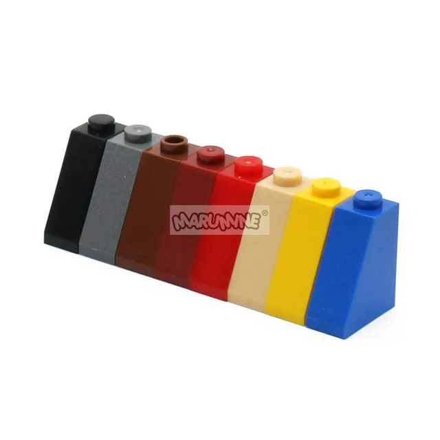 MARUMINE 50PCS 65 2x1x2 Slope Tile with Bottom Tube Building Blocks MOC Bricks Parts Compatible with 60481 Assembles Particles 2