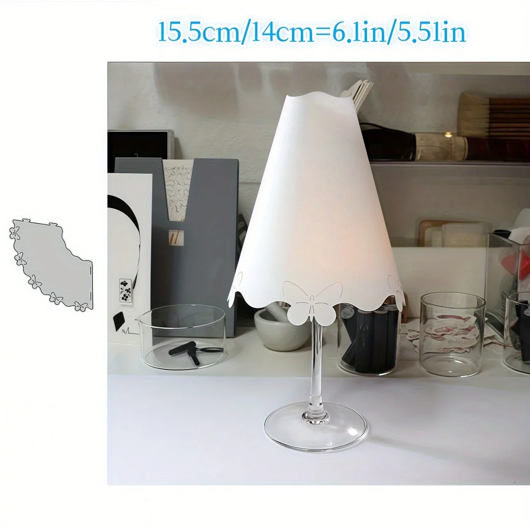 새로운 전등갓 세트 커팅 다이, 선물 포장 카드 만들기 및 스크랩북 DIY 프로젝트 공예 장식