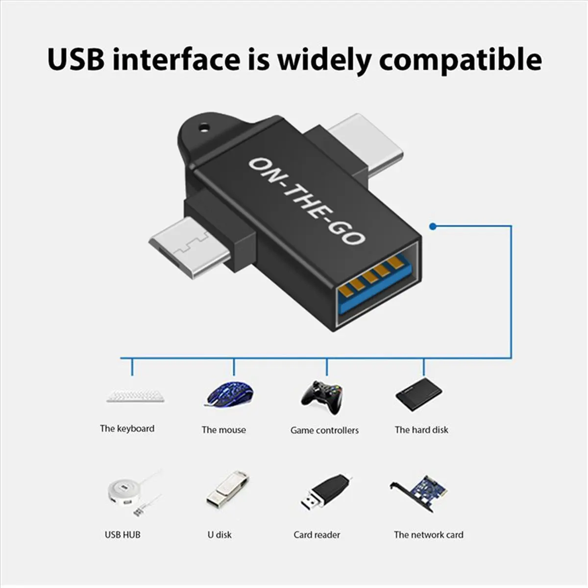 *ABDH 2X USB C to USB 3.0 OTG 컨버터 USB 2 in 1 타입 C 마이크로-OTG 어댑터