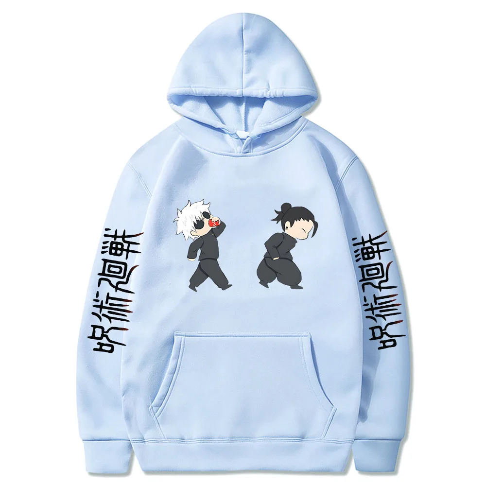 Jujutsu Kaisen Anime Hoodies Cartoon Satoru Gojo Cute Print Men Women Pullovers Autumn Winter Casual Plus Size Sweatshirts 3
