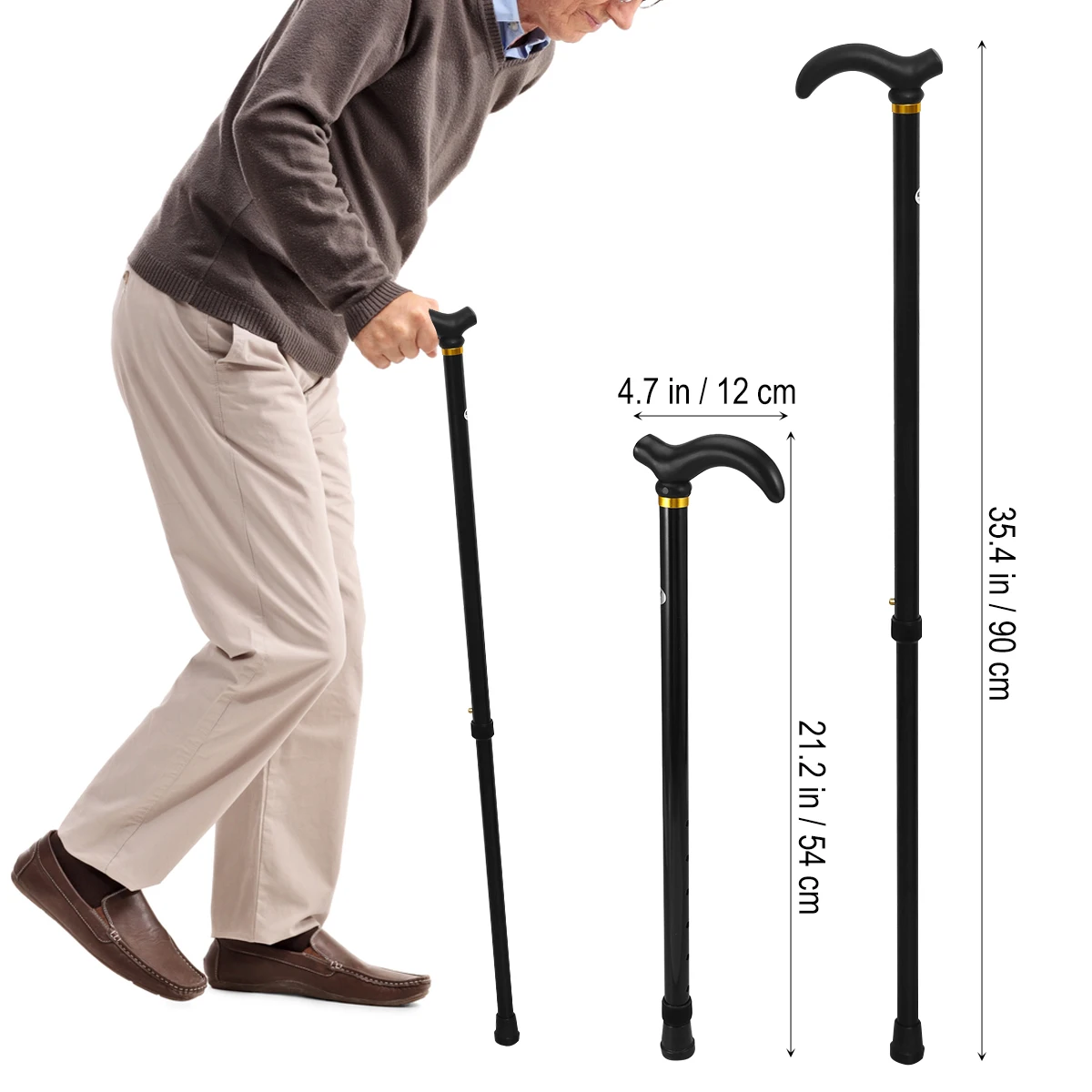 Walking Cane Elder Cane Stickmen Collapsible Telescopic Folding Cane Elder Cane Walking Trusty Sticks For Mothers Elder Fathers 4