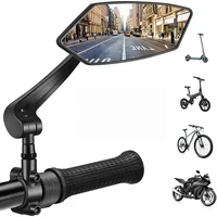 1pair Bike Rear View Mirror Reflector Adjustable Rotatable Handlebar Mirror Clear Rearview Electric Scooter Bicycle Accessorie 1