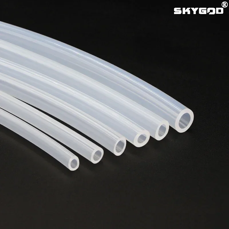 Silicone Tube 1/5/10M Food Grade Transparent ID 0.5-14mm O.D