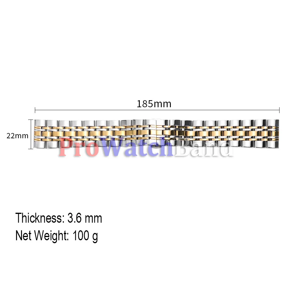 Elegant Curved End Stainless Steel Watchband Bracelet