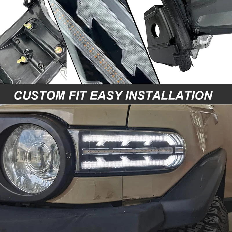 Aazon.co: KEEGTBOX Switchback White/Aber LED DRL Front Fog Daytie Running Light Sequential - View #11