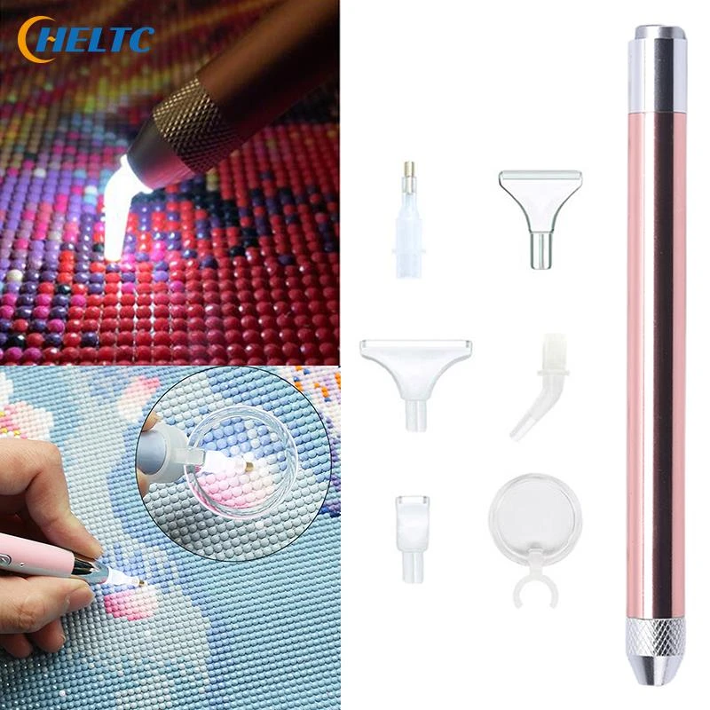 1PCS Magnifying Glass Diamond Painting Tool Luminous Point Drill Pen Magnifying Glass Luminous Lighting Sticker Drill Tool