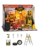 Robotime Rolife Dollhouse Miniature House Kit DIY Mini Garage Workshop LED Light Decorative Wooden Craft Gifts for Children 1