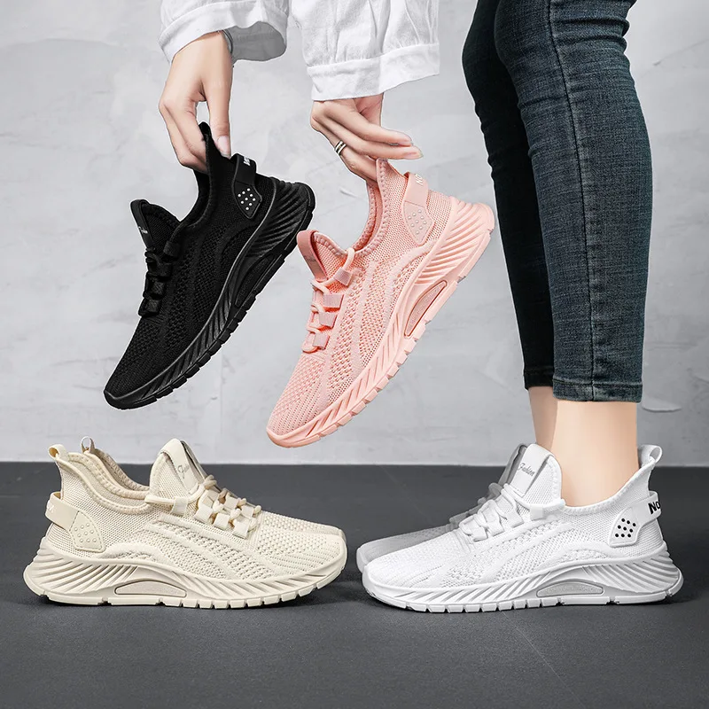 

2023 new girls Sport Running Shoes Women Air Mesh Breathable Walking Women Sneakers Comfortable White Fashion Casual Sneakers