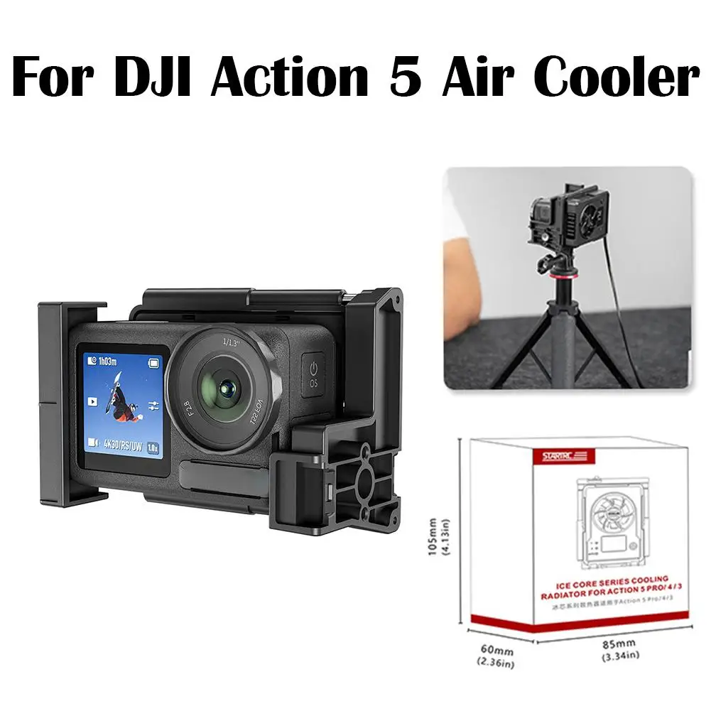 for dji OSMO Action 6/5 Pro/4/3 Action Camera Radiator Overheat Protection Air Cooler Quick Assembly Quick Release Case