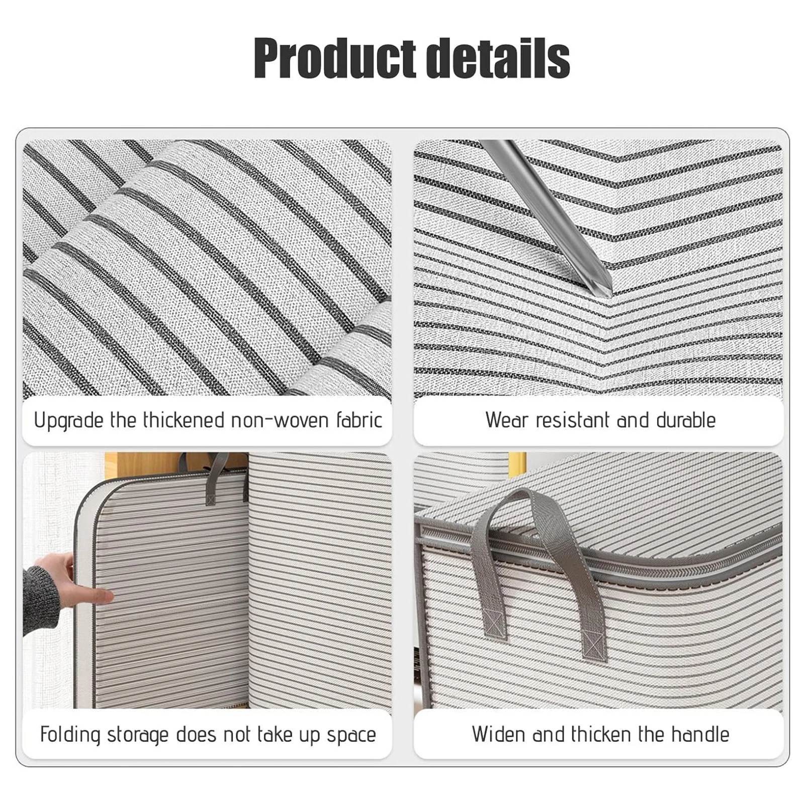 Large Capacity Quilts Storage Bags with Lids and Reinforced Handle Bags for Bedding and Clothes Organization 4