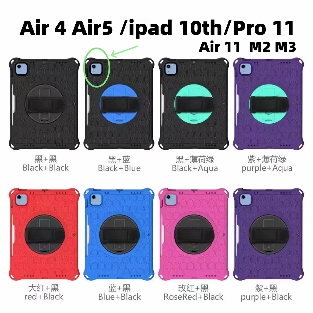 Durable Shockproof EVA Hand Strap Case for iPad – Kids Friendly