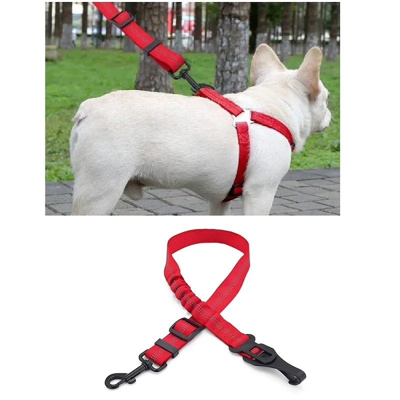 Dog Leash Adjustable Reflective Nylon Strap Pet Leash For Large Medium