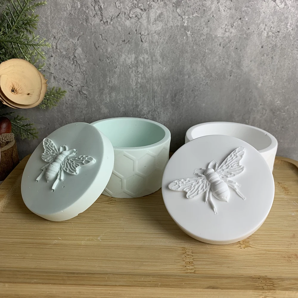 Silicone Mold DIY Honey Bee Gypsum Jar