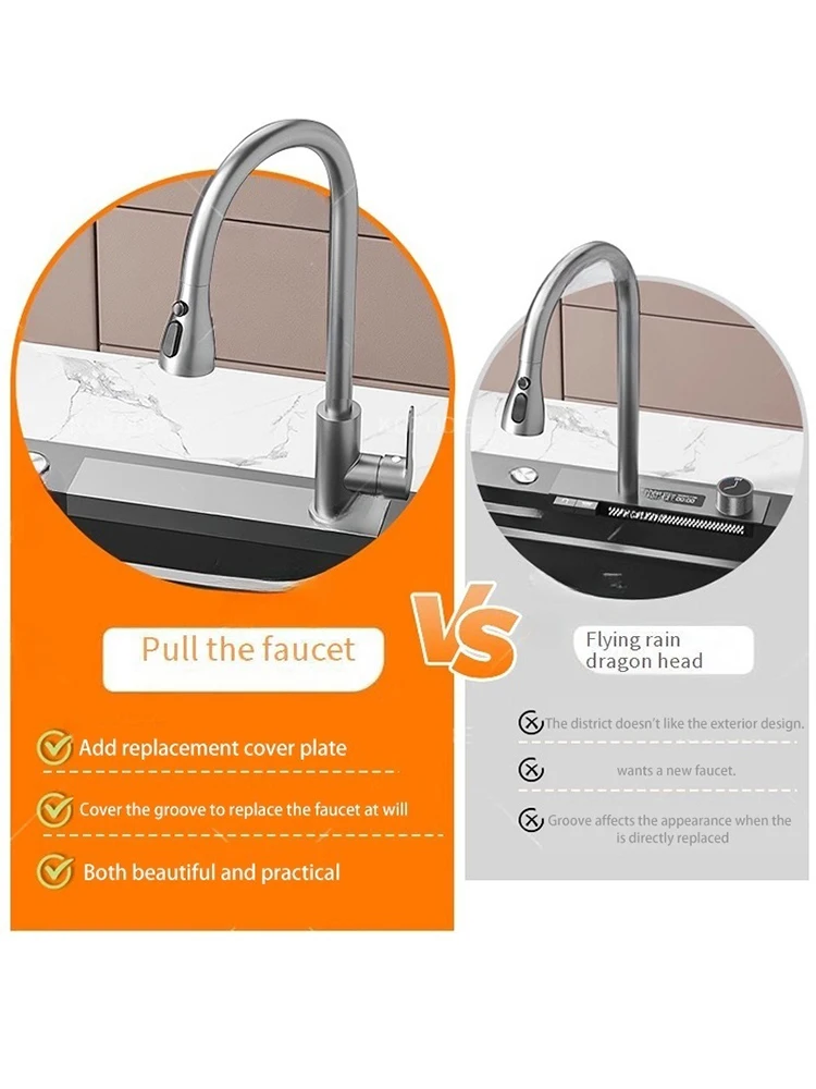 Description Picture 3 of itemKitchen Sink Waterfall Faucet Modification Replaces Ordinary Pull-out faucet With The Same Size Tap Kitchen Accessories