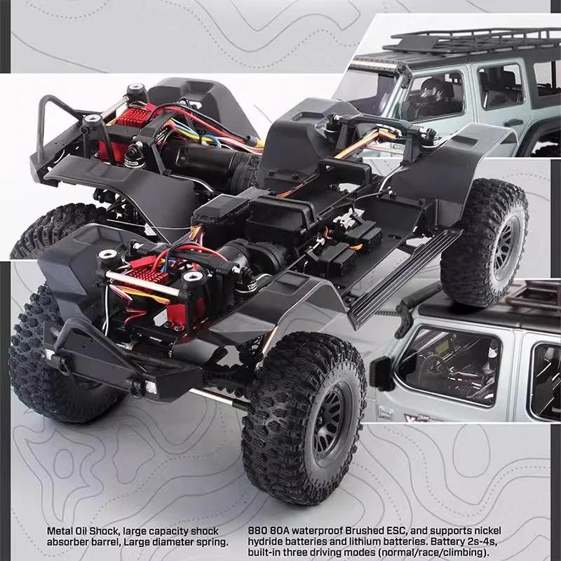 Yikong 4082 V3 1:8 remote control RC climbing car waterproof four-wheel drive door bridge differential lock off-road vehicle 5