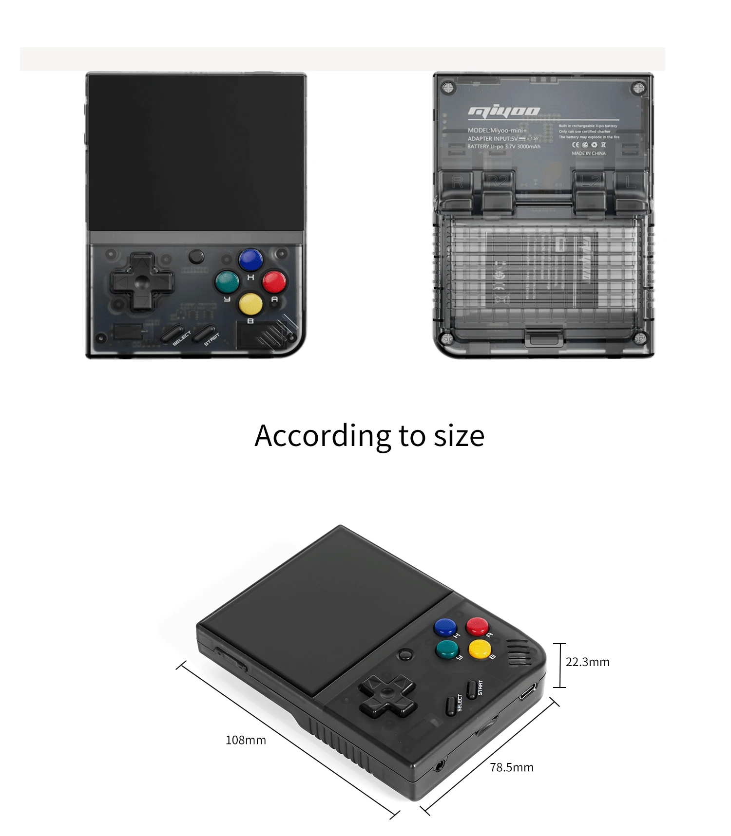 Miyoo Mini Plus クリスタルブラック Miyoo Mini Plus Handheld Game Console 3.5 inch Miyoo-Mini+