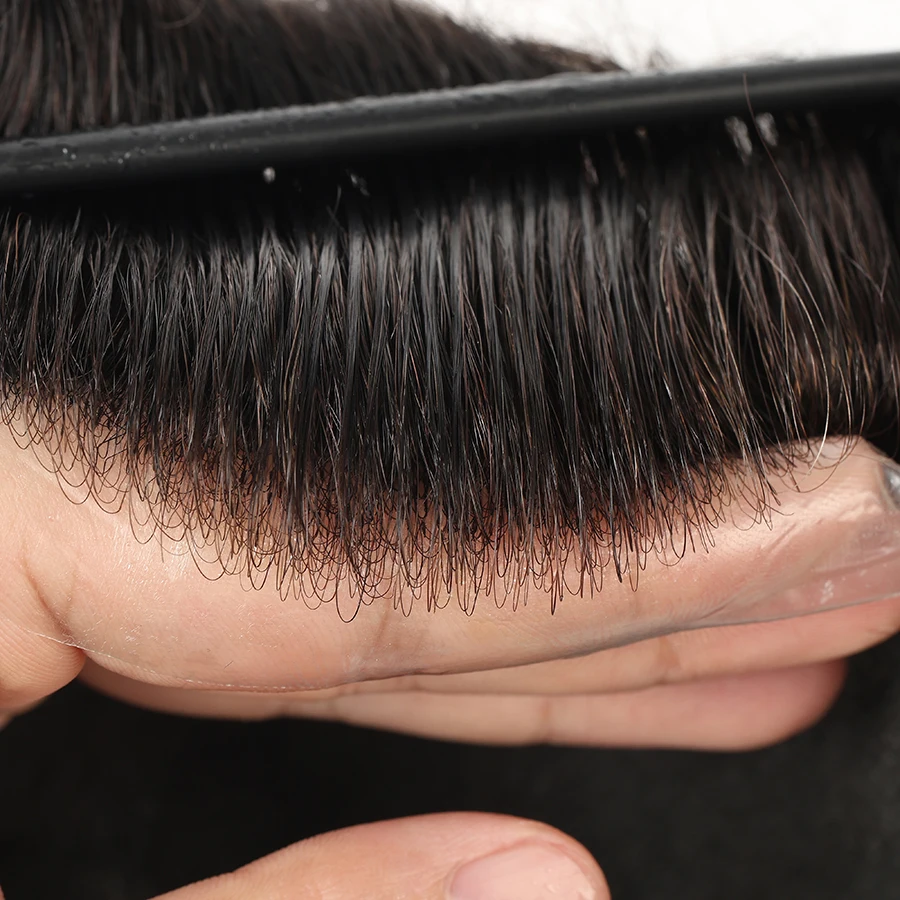 Human Hair Toupee 0204 Natural Hairline Men Undetectable
