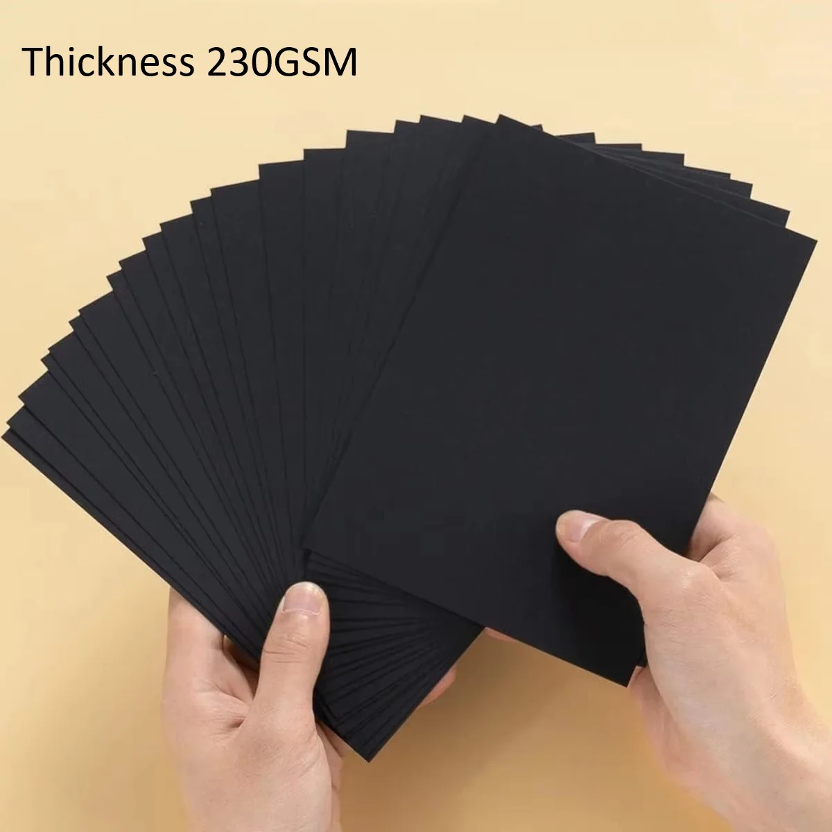 200개 블랙 무광 마감 두꺼운 종이 카드지 두께 230GSM 엽서 크기 100*148mm