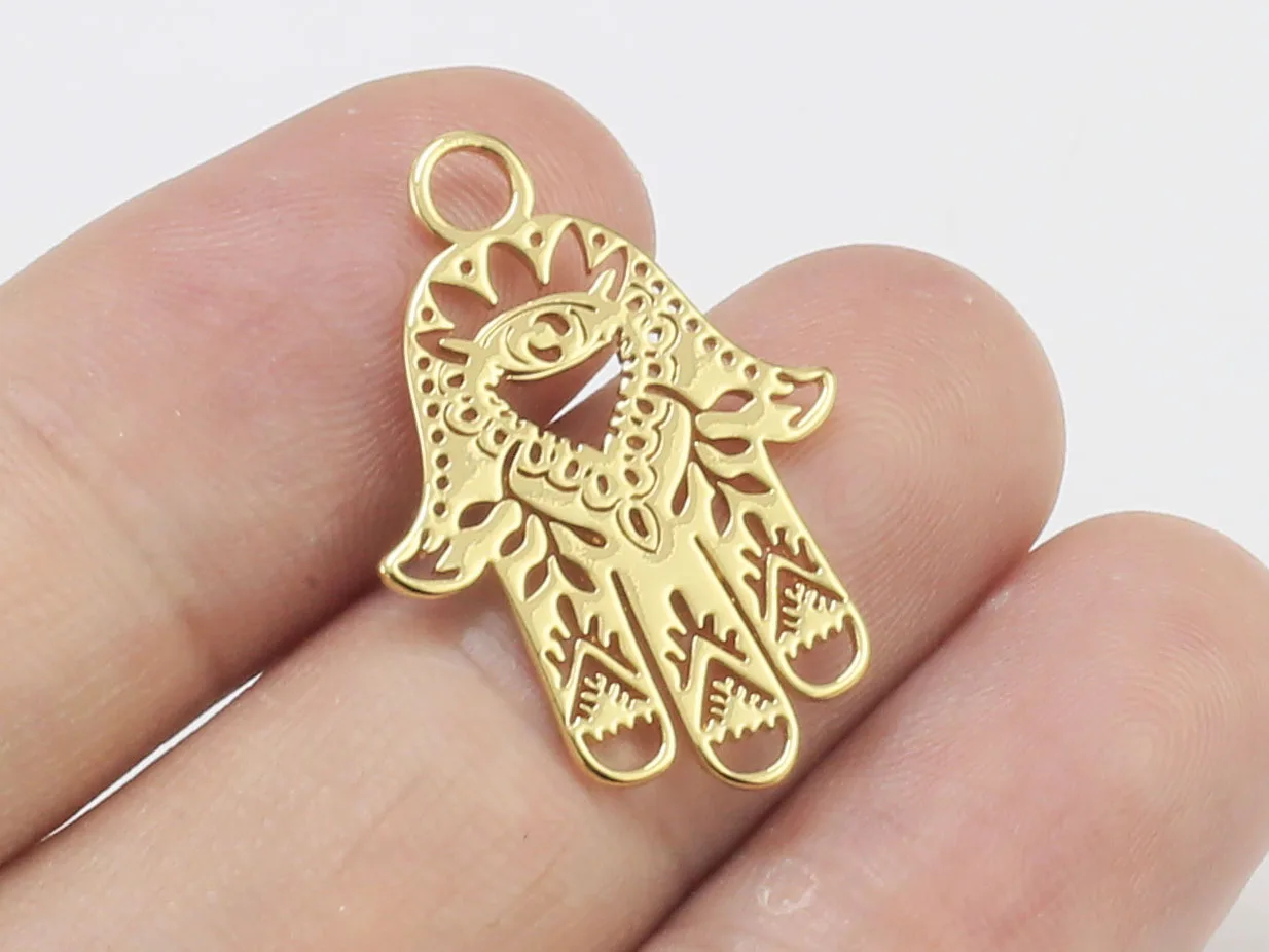 

6 шт. Изящные подвески для рук в форме сердца и листьев, покрытые настоящим золотом, съемные подвески для сережек, латунные подвески, аксессуары для сережек-G1039