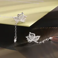 925 Sterling Silver Hollow Butterfly Stud Earrings For Women Luxury Designer Jewelry Wholesale Accessories Prevent Allergies