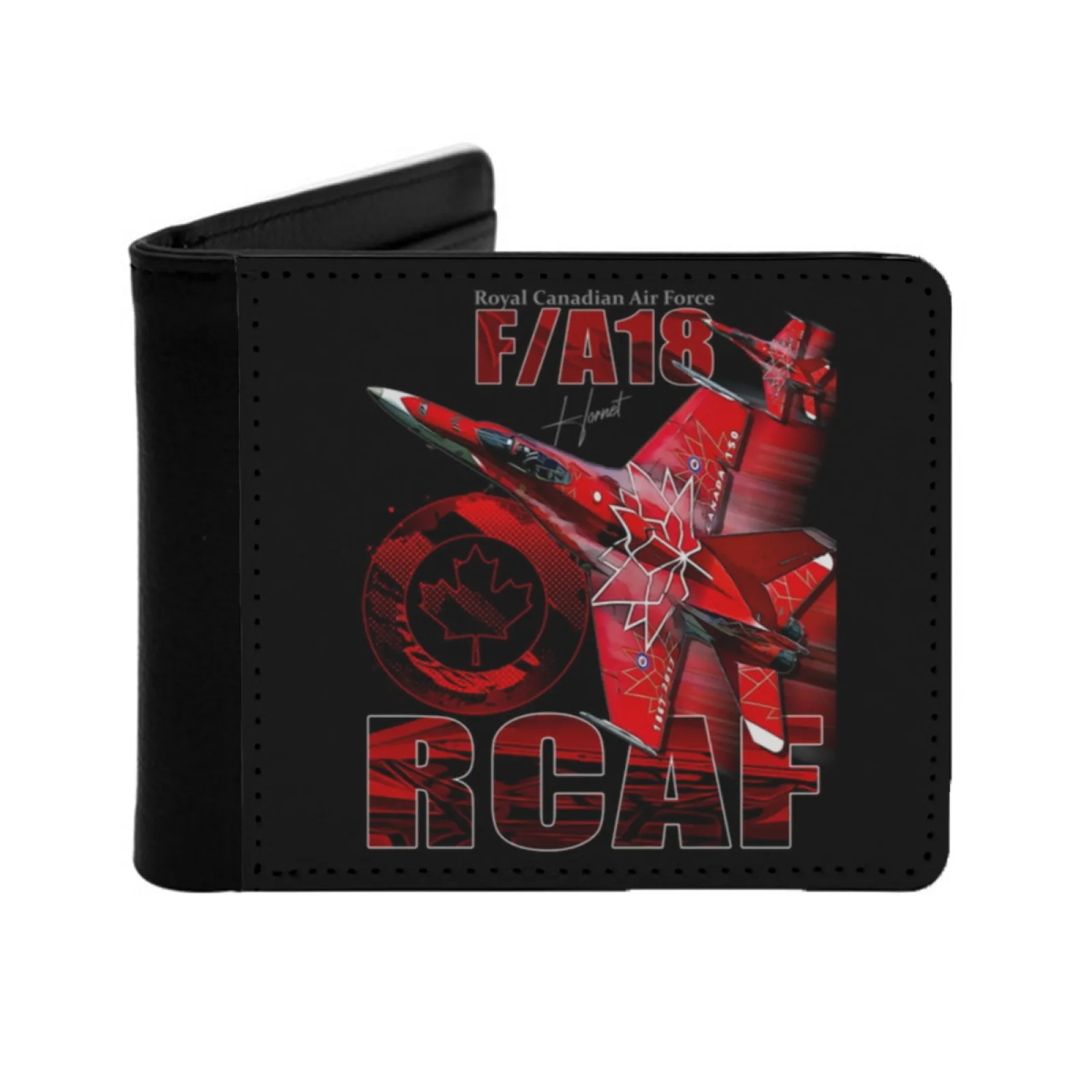 Rcaf F18 Hornet Fighterjet Leather Men Wallets Credit Card Holder Purse Black Wallet F18 F18 Hornet Fighterjet Rcaf Canada