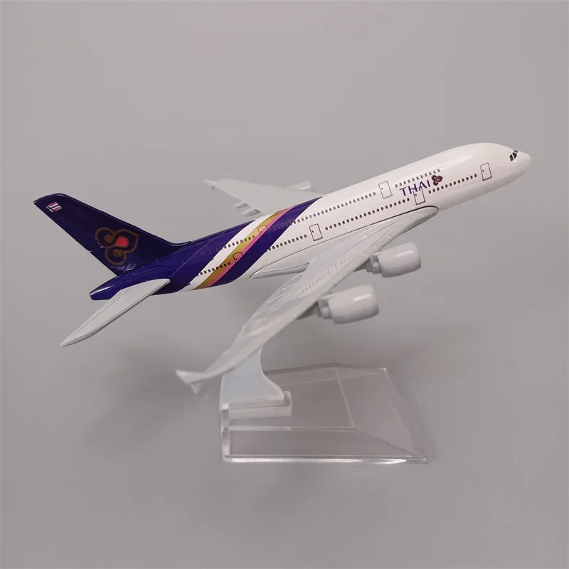 

16cm Alloy Metal Air Thai A380 Airlines Airplane Model Thailand Airbus 380 Airways Diecast Air Plane Model w Stand Aircraft