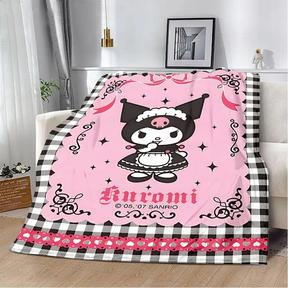 Printed Blanket Picnic Blankets Warm Sanrio Kuromi Blanket Soft and Comfortable Blanket Home Travel Birthday Gift 5