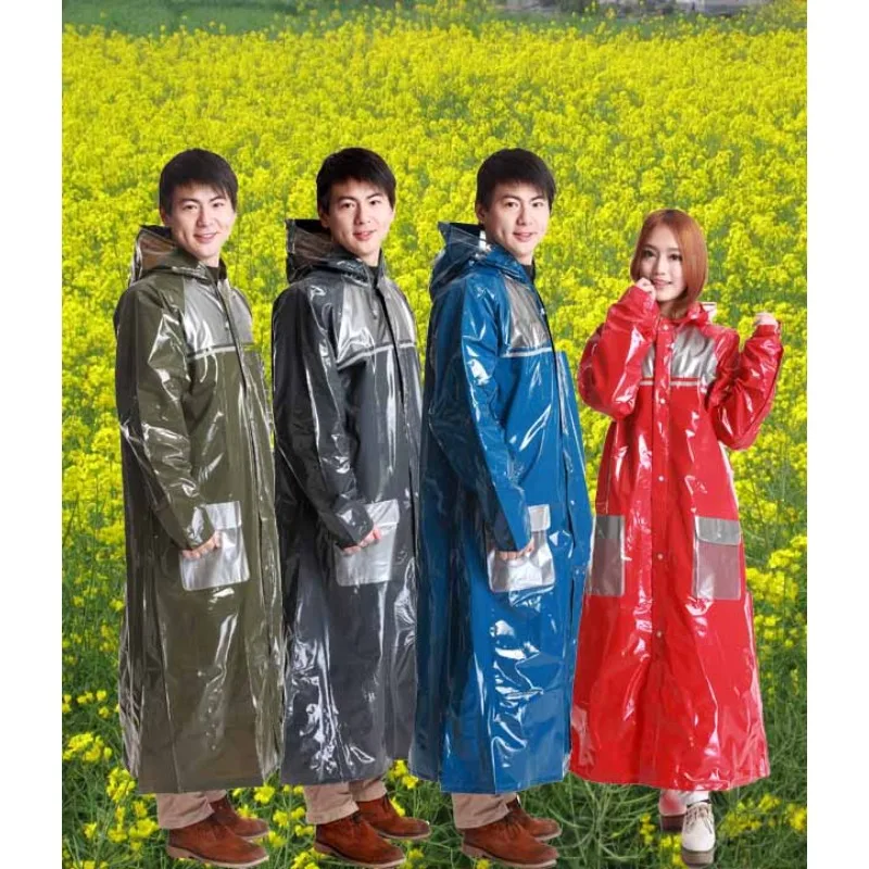 플러스 사이즈 오토바이 라이더 레인코트 유럽형 오버사이즈 남녀 성인용 걷기 여행용 두꺼운 롱 백팩 레인코트