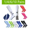 1/5/10 Pairs New Long Football Socks Silicone Suction Cup Grip Anti Slip Soccer Socks Sports Men Women Baseball Rugby Socks 2025