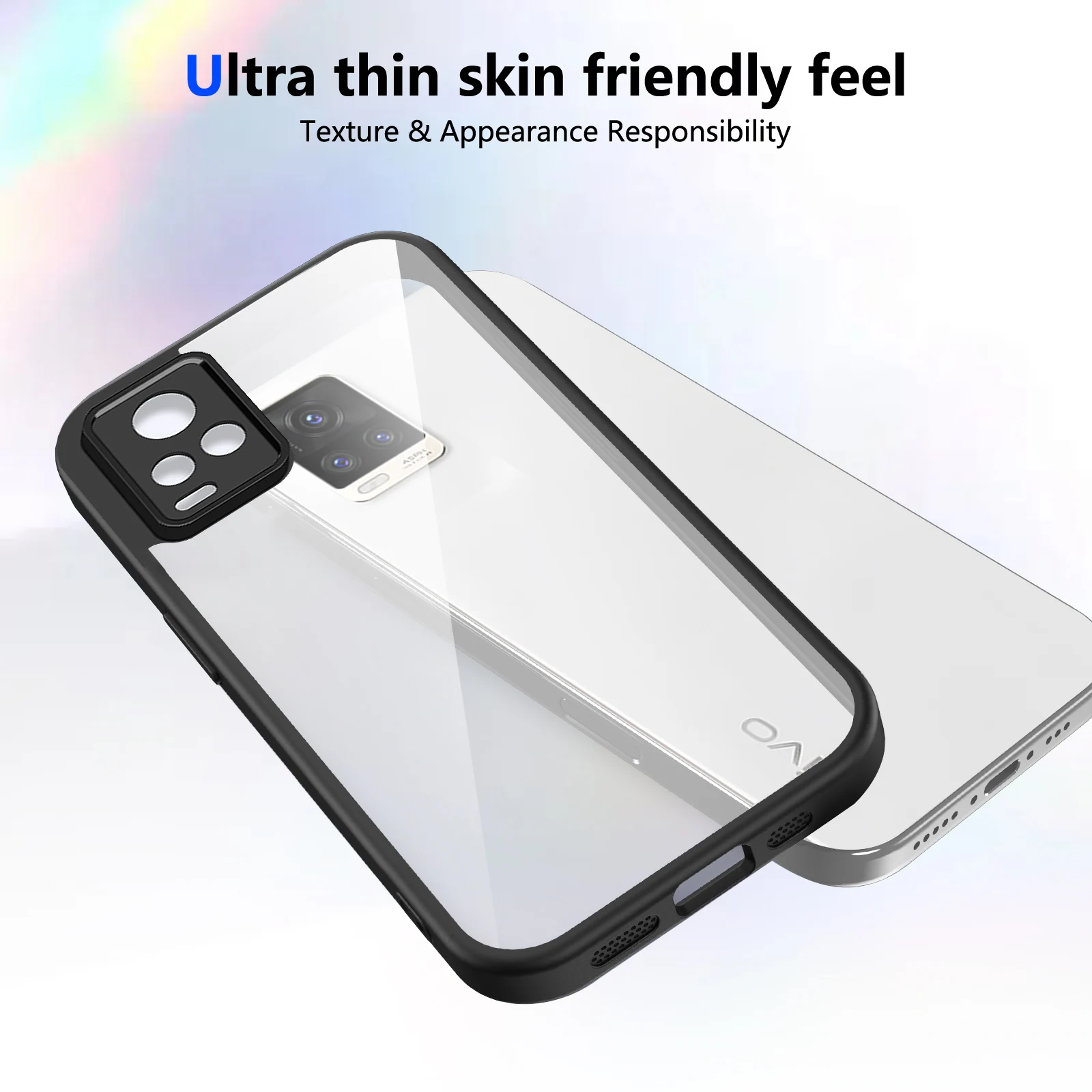 Clear Matte Silicon Bumper Back Cover with Air Cushion Protection