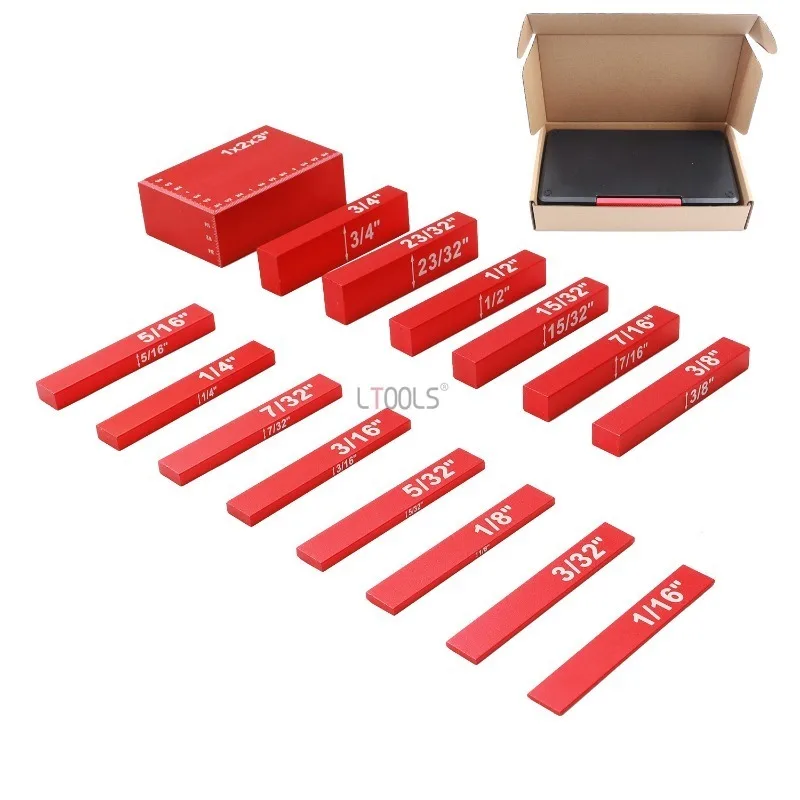 Aluminum Alloy 15 Piece Set of Table Saw Setting Block Altimeter Kit Set of Blocks Setup Blocks Guage Auxiliary Tool Sets