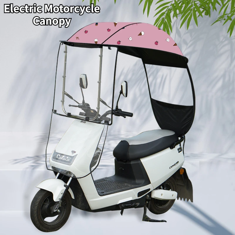 High Quality Electric Motorcycle Canopy, Umbrella Awning,Electric Car Waterproof Umbrella,Sun Block Rain Shield Thickened Canopy