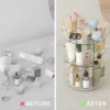 Rotating Makeup Organizer, DIY 8 Layers Adjustable Skincare Organizer Cosmetic Display Case with Brush Holder ＆Perfume Tray 3