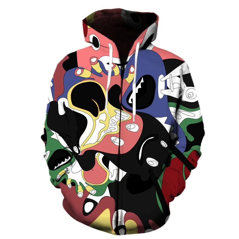 thumbnail image 1 of Venta caliente 3D Impresión de arte Cremallera Sudadera con capucha Hombres Patrón geométrico abstracto Niños Sudadera con capucha Harajuku Sudadera con capucha de manga larga, 1 of 4