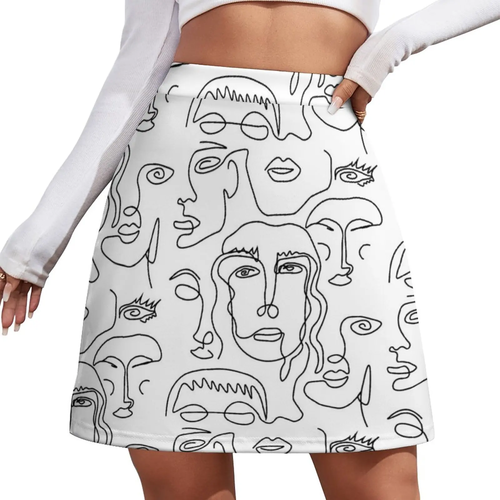 

strange out line faces Mini Skirt dresses for prom fashion korean clothing cute skirt