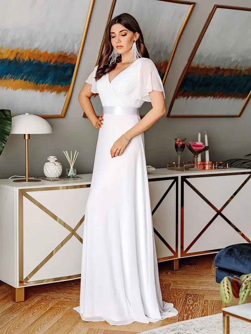 green emerald velvet dress Elegant Off Shoulder White Lace Tulle Long Prom Dress with High Slit, –  abcprom main image 0