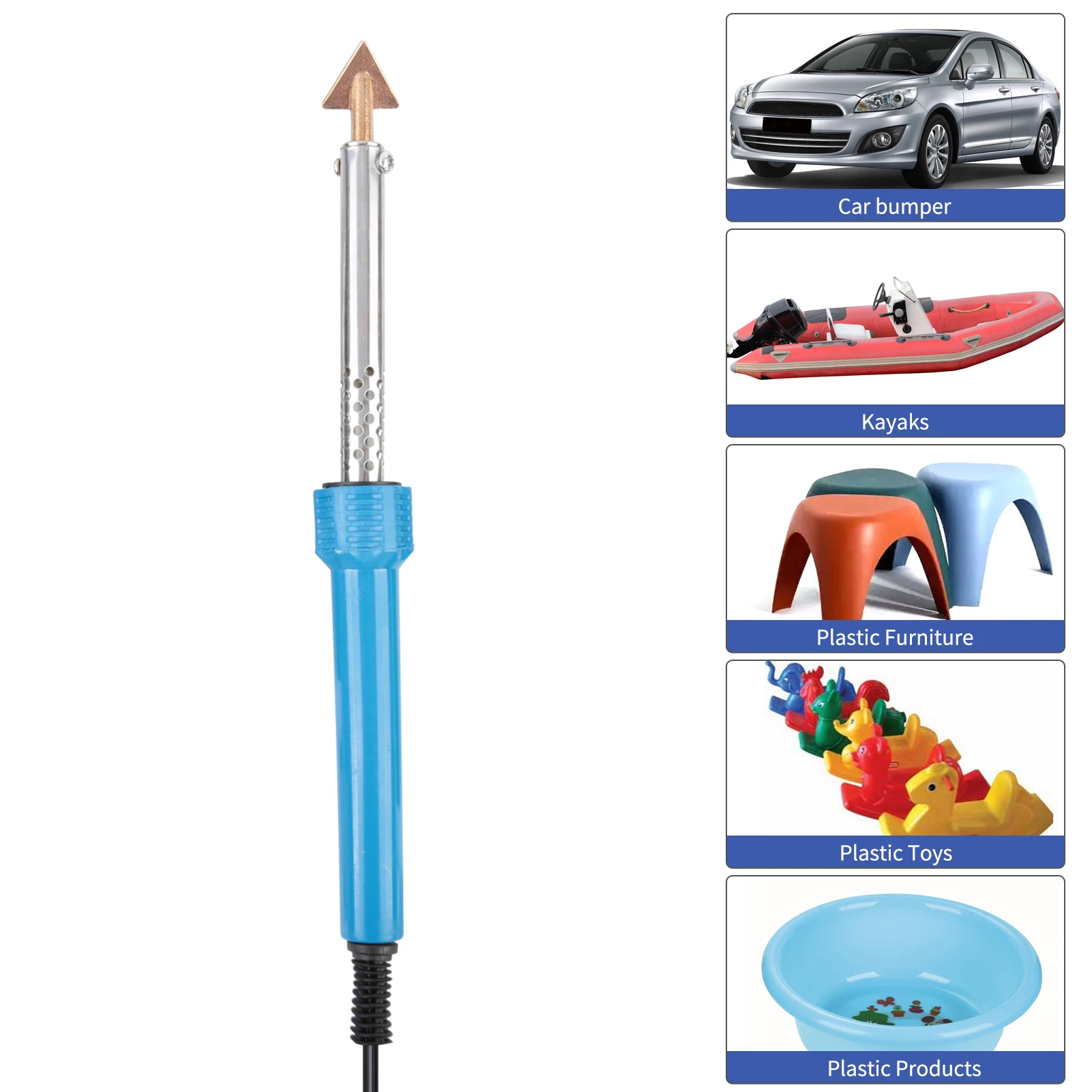 Plastic Welding Repair Kit 70W Iron 20 Rods Sandpaper Stainless Steel Mesh Portable Use  Welder Tools for Car Bumper Kayak Canoe best soldering iron