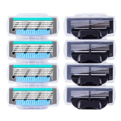 4pcs High-End Men's Ultra-Thin Four-Layer Induction Safety Razor Blade Replacement Kit (Without Handle)