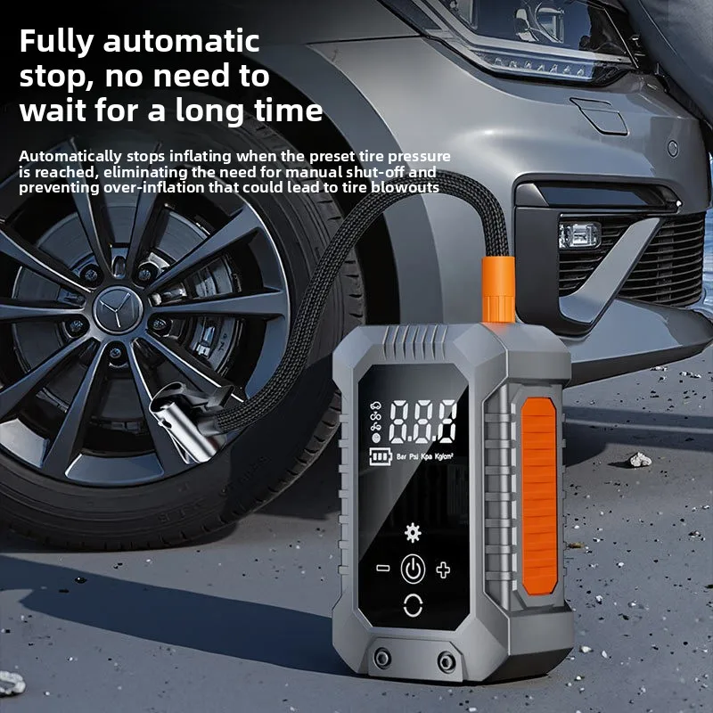 Car Mounted Inflation Pump Portable Electric Wireless Belt For Cars Tire Pressure Measuring Pump For Balls