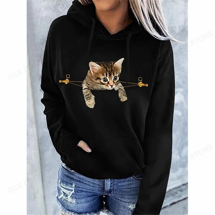 Funny Cat 3d Print Hoodies Women Fashion Hoodie Kids Clothing Animal 3D  Sweatshirt Women Coats Boy Tracksuits Women's Clothing - AliExpress