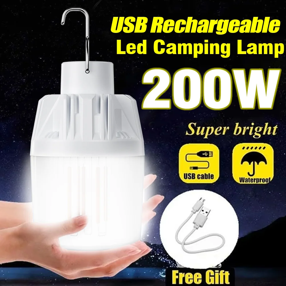 USB Rechargeable Outdoor Portable Emergency Lights Hook Mobile LED Lamp Bulbs Fishing Camping Patio Porch Garden Lighting camping light portable flashlight portable lanterns camping lamp camping lantern portable work lights emergency lights portable work light portable torch portable light bulb