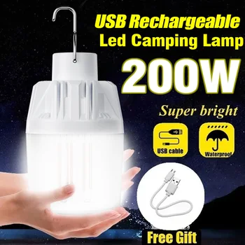 USB Rechargeable Outdoor Portable Emergency Lights Hook Mobile LED Lamp Bulbs Fishing Camping Patio Porch Garden Lighting