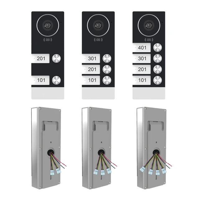 2/3/4 Multifamily TUYA WiFi Video Doorphone Building Intercom Kits 7/10 Inch Screen Monitor Door Bell APP Card Unlock Apartment 4