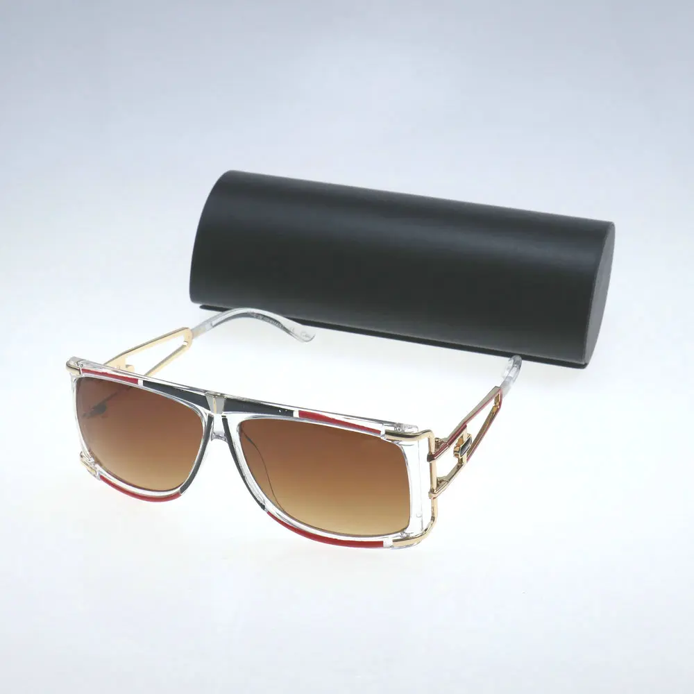 

Модные летние солнцезащитные очки большого размера для мужчин и женщин, большие золотистые металлические солнцезащитные очки для женщин, оправы в оригинальной коробке, 2022